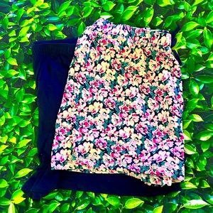 EUC Super Soft J+B Navy & Floral Sleep Short Set - XL